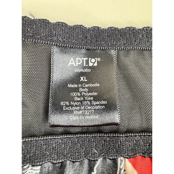 VTG Y2K Red Floral Satin Babydoll Chemise XL Lace Trim Red Boudoir Lingerie - Picture 9 of 11